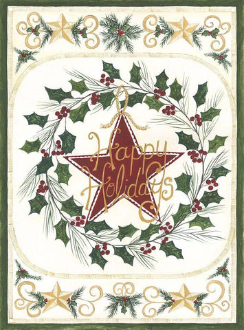 Happy Holidays Black Ornate Wood Framed Art Print with Double Matting by Shamp, Cindy