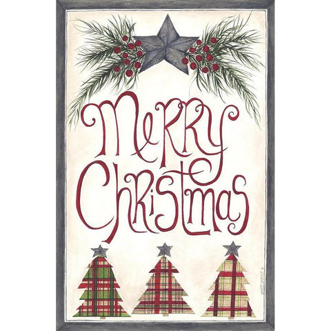 Merry Christmas White Modern Wood Framed Art Print by Shamp, Cindy
