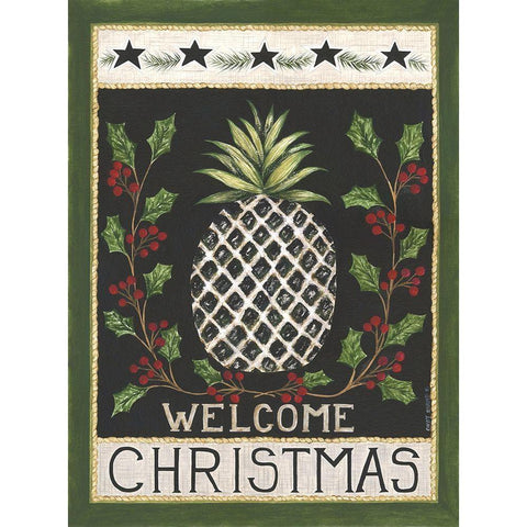 Welcome Christmas White Modern Wood Framed Art Print by Shamp, Cindy