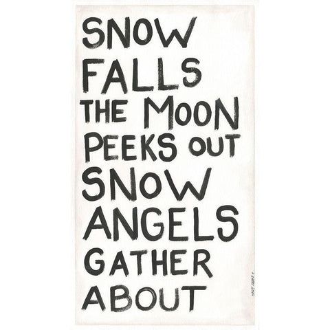 Snow Falls Black Modern Wood Framed Art Print by Shamp, Cindy
