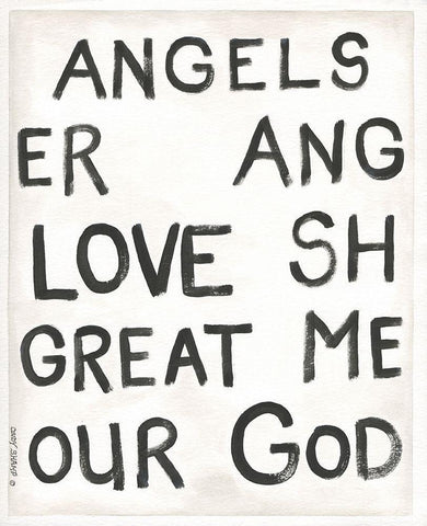 Angels of Wonder I Black Ornate Wood Framed Art Print with Double Matting by Shamp, Cindy