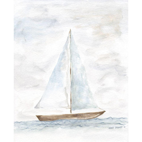 Nantucket Ship I Gold Ornate Wood Framed Art Print with Double Matting by Shamp, Cindy