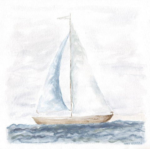 Nantucket Ship III Black Ornate Wood Framed Art Print with Double Matting by Shamp, Cindy