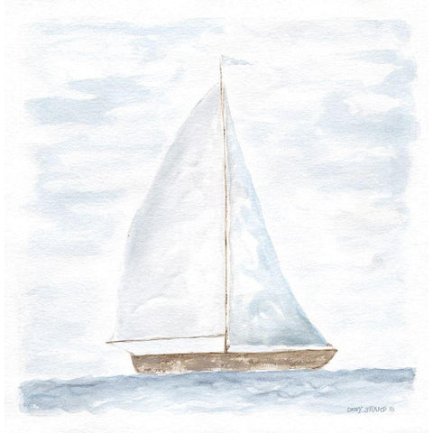 Nantucket Ship IV Black Modern Wood Framed Art Print with Double Matting by Shamp, Cindy