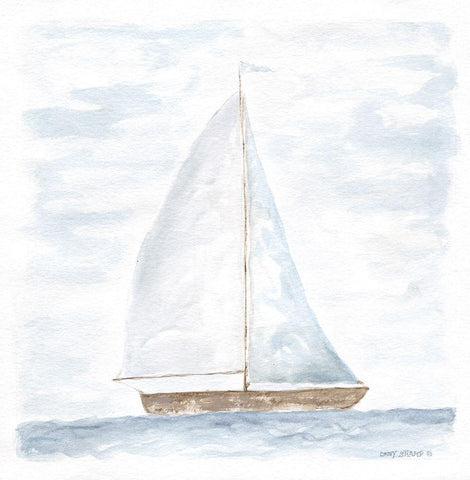 Nantucket Ship IV White Modern Wood Framed Art Print with Double Matting by Shamp, Cindy