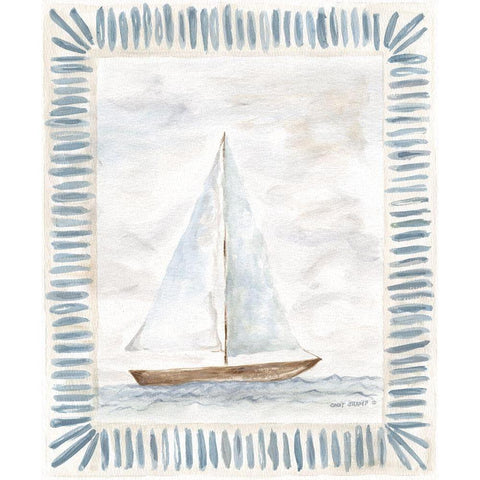 Sailboat White Modern Wood Framed Art Print by Shamp, Cindy