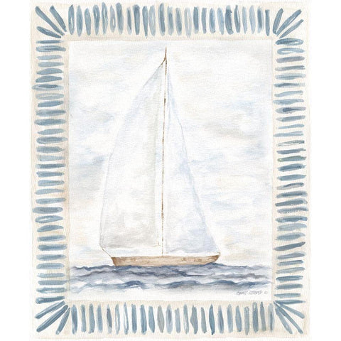 Sailboat II Black Modern Wood Framed Art Print with Double Matting by Shamp, Cindy