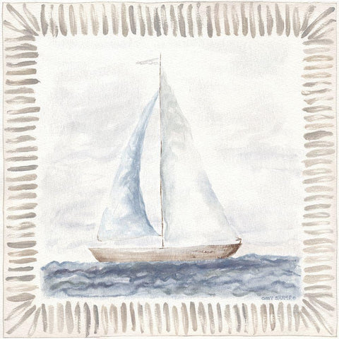 Sailboat III Black Modern Wood Framed Art Print by Shamp, Cindy