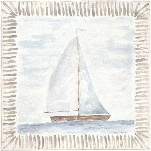 Sailboat IV Black Modern Wood Framed Art Print with Double Matting by Shamp, Cindy