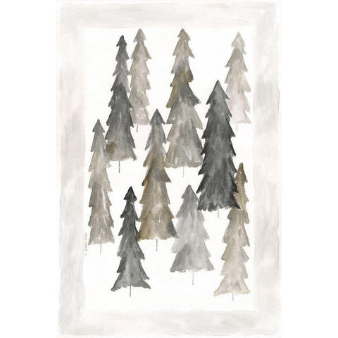 Winter Trees I White Modern Wood Framed Art Print by Shamp, Cindy