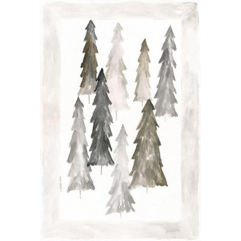 Winter Trees II White Modern Wood Framed Art Print by Shamp, Cindy