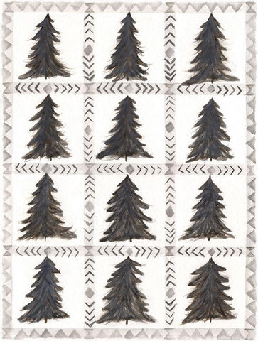 Tree Background White Modern Wood Framed Art Print with Double Matting by Shamp, Cindy
