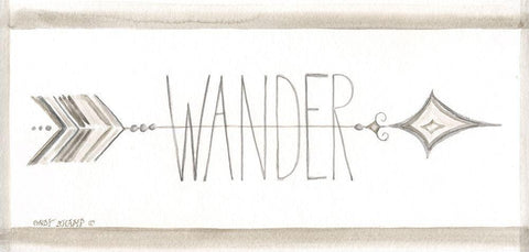 Wander White Modern Wood Framed Art Print with Double Matting by Shamp, Cindy