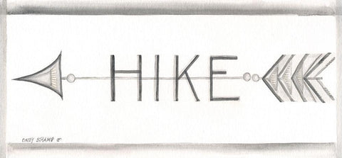 Hike Black Ornate Wood Framed Art Print with Double Matting by Shamp, Cindy