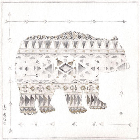 Patterned Bear Gold Ornate Wood Framed Art Print with Double Matting by Shamp, Cindy