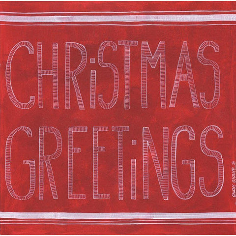 Christmas Greetings White Modern Wood Framed Art Print by Shamp, Cindy