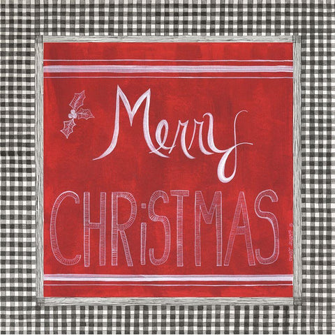 Merry Christmas White Modern Wood Framed Art Print with Double Matting by Shamp, Cindy