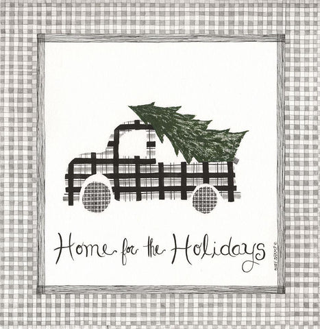 Home for the Holidays Black Ornate Wood Framed Art Print with Double Matting by Shamp, Cindy