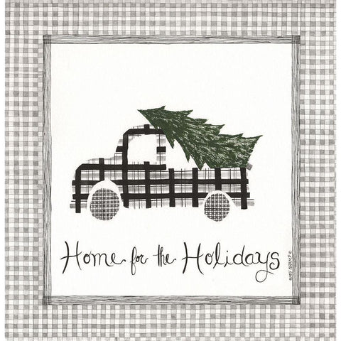 Home for the Holidays Black Modern Wood Framed Art Print by Shamp, Cindy