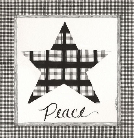 Peace Star White Modern Wood Framed Art Print with Double Matting by Shamp, Cindy