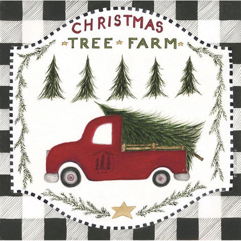 Christmas Tree Farm II White Modern Wood Framed Art Print by Shamp, Cindy