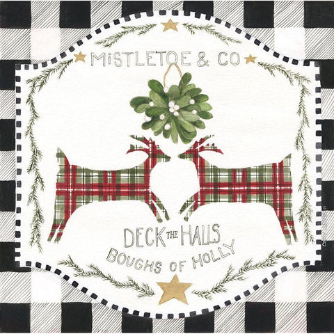 Mistletoe Gold Ornate Wood Framed Art Print with Double Matting by Shamp, Cindy