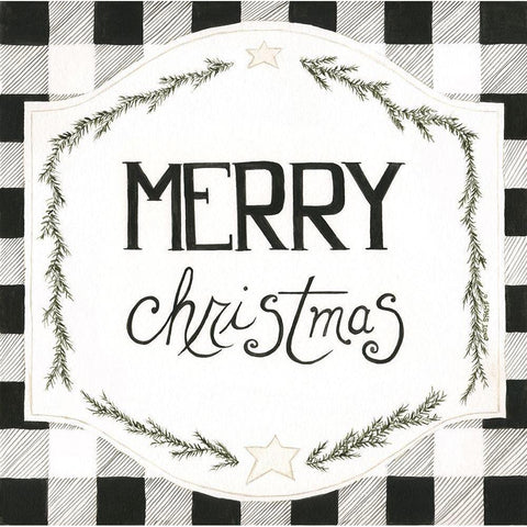 Merry Christmas Gold Ornate Wood Framed Art Print with Double Matting by Shamp, Cindy