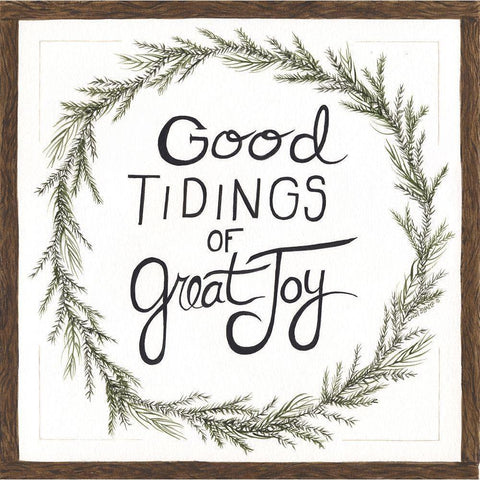 Good Tidings White Modern Wood Framed Art Print by Shamp, Cindy