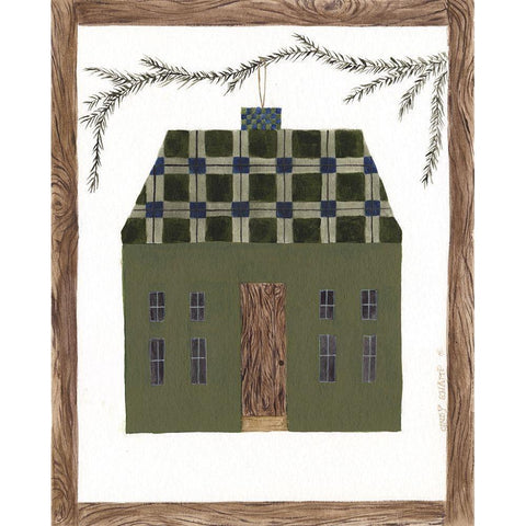 Green House Black Modern Wood Framed Art Print with Double Matting by Shamp, Cindy