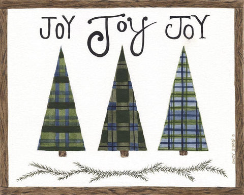 Joy Joy Joy White Modern Wood Framed Art Print with Double Matting by Shamp, Cindy