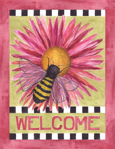 Welcome II Black Ornate Wood Framed Art Print with Double Matting by Shamp, Cindy