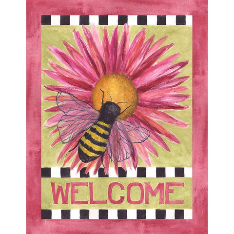Welcome II Black Modern Wood Framed Art Print with Double Matting by Shamp, Cindy