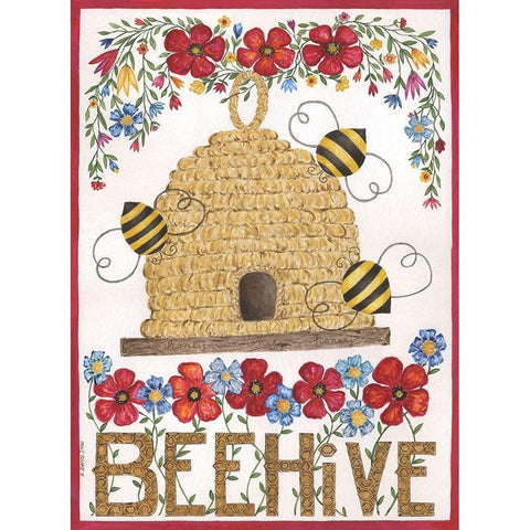 Beehive Gold Ornate Wood Framed Art Print with Double Matting by Shamp, Cindy