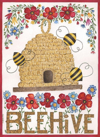 Beehive Black Ornate Wood Framed Art Print with Double Matting by Shamp, Cindy