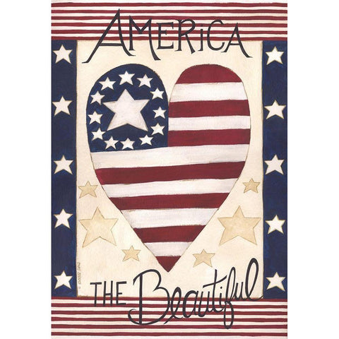 America the Beautiful Gold Ornate Wood Framed Art Print with Double Matting by Shamp, Cindy