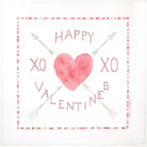 Happy Valentines Black Ornate Wood Framed Art Print with Double Matting by Shamp, Cindy