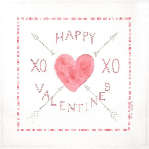 Happy Valentines Gold Ornate Wood Framed Art Print with Double Matting by Shamp, Cindy