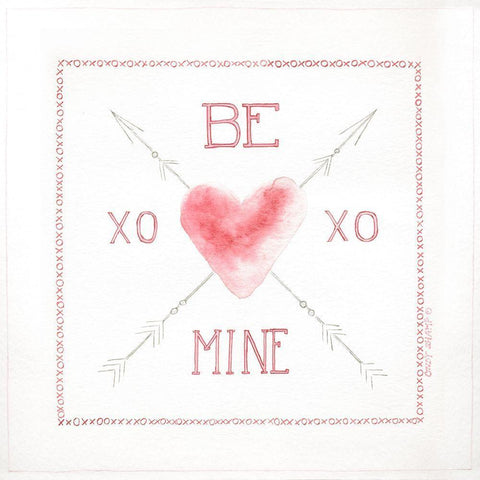 Be Mine White Modern Wood Framed Art Print with Double Matting by Shamp, Cindy