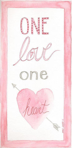 One Heart White Modern Wood Framed Art Print with Double Matting by Shamp, Cindy