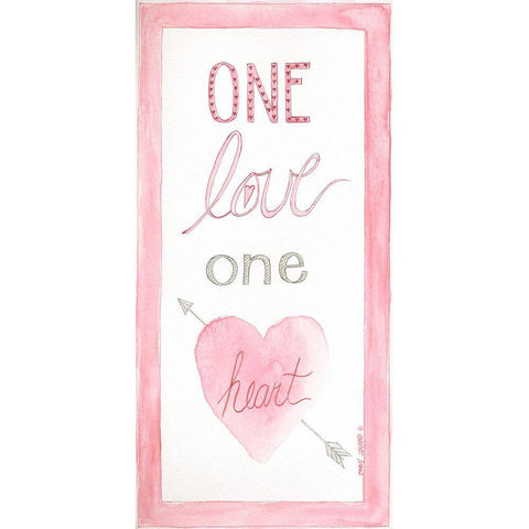 One Heart Black Modern Wood Framed Art Print by Shamp, Cindy