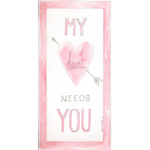 My Heart Needs You Black Modern Wood Framed Art Print by Shamp, Cindy