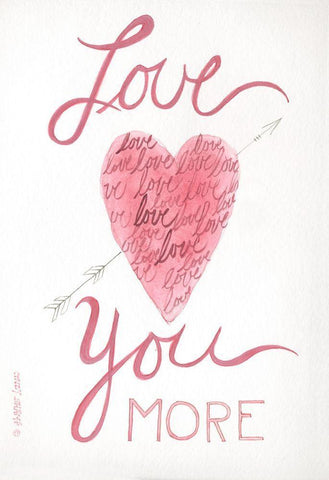 Love You More Black Ornate Wood Framed Art Print with Double Matting by Shamp, Cindy