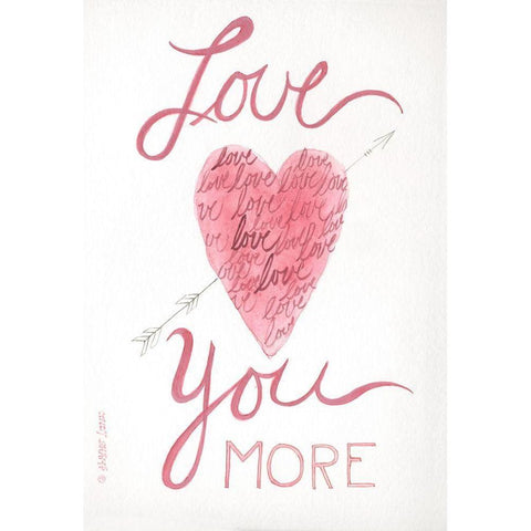 Love You More Black Modern Wood Framed Art Print by Shamp, Cindy