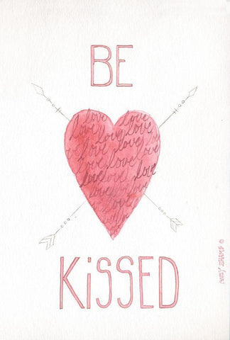 Be Kissed Black Ornate Wood Framed Art Print with Double Matting by Shamp, Cindy