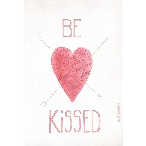 Be Kissed Gold Ornate Wood Framed Art Print with Double Matting by Shamp, Cindy