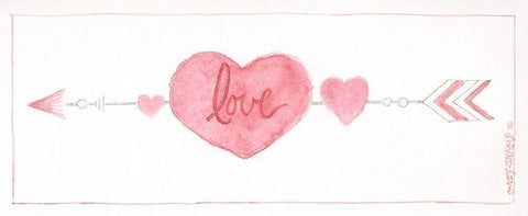 Love White Modern Wood Framed Art Print with Double Matting by Shamp, Cindy