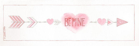 Be Mine Black Ornate Wood Framed Art Print with Double Matting by Shamp, Cindy