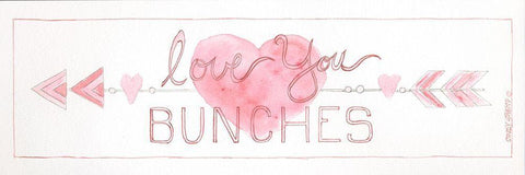 Love You Bunches White Modern Wood Framed Art Print with Double Matting by Shamp, Cindy
