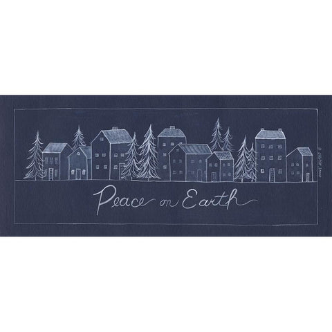 Peace on Earth Black Modern Wood Framed Art Print with Double Matting by Shamp, Cindy