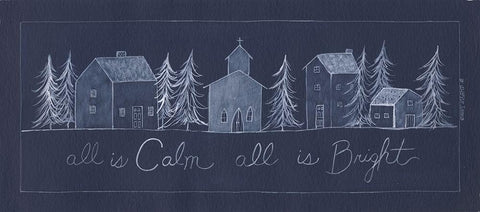 All is Calm Black Ornate Wood Framed Art Print with Double Matting by Shamp, Cindy